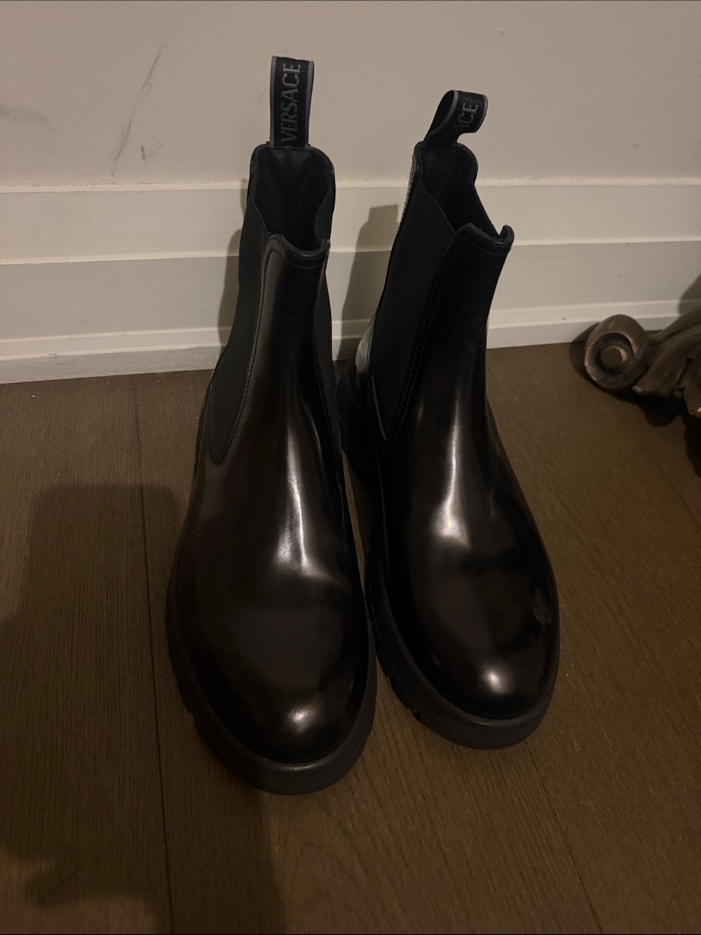 Versace Black Leather Chukka Boots for Men